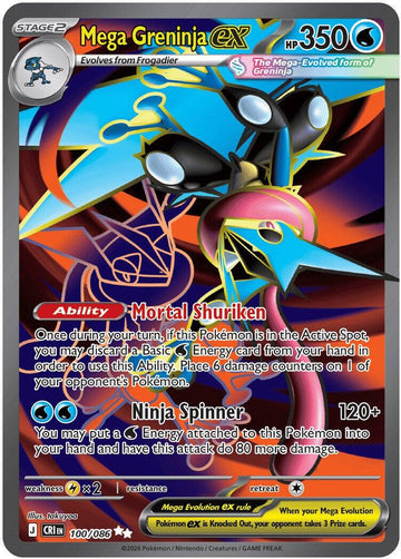 Mega Greninja ex 100/086 - Pokémon Chaos Rising