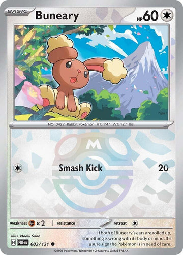 Buneary 083/131 - Pokémon Prismatic Evolutions (Master Ball Holo)