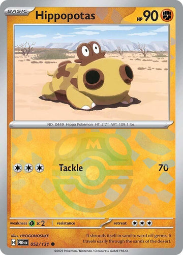 Hippopotas 052/131 - Pokémon Prismatic Evolutions (Master Ball Holo)