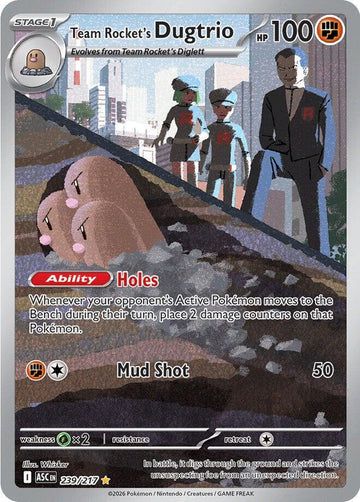 Team Rocket's Dugtrio 239/217 - Pokémon Ascended Heroes