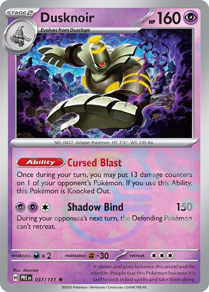 Dusknoir 037/131 - Pokémon Prismatic Evolutions (Master Ball Holo)