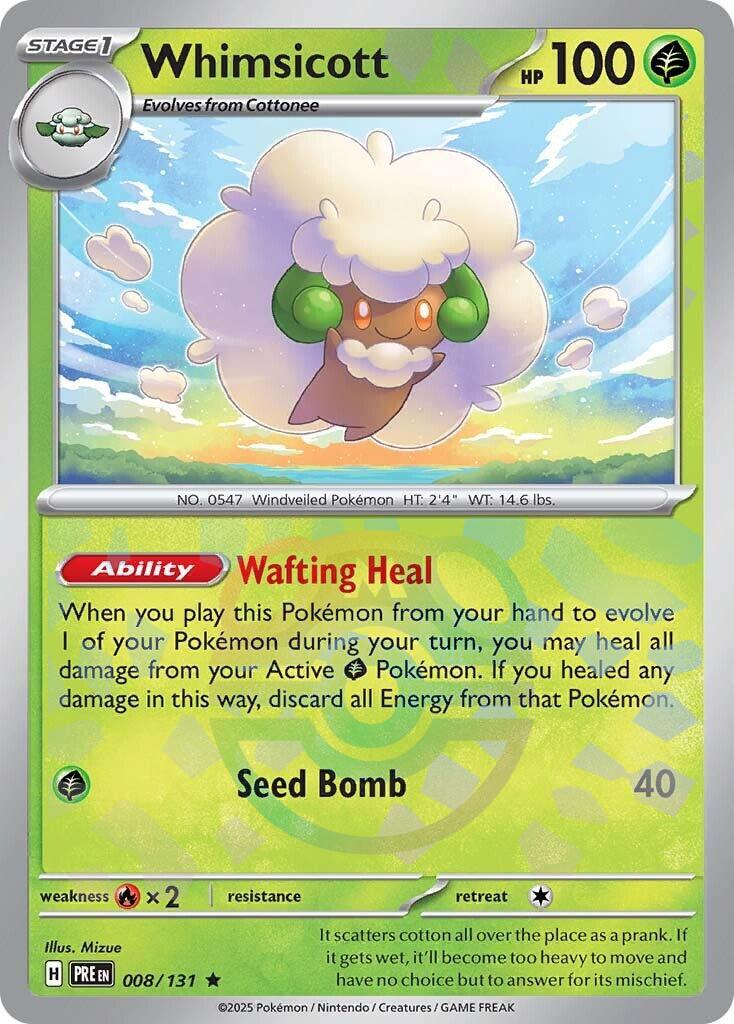 Whimsicott 008/131 - Pokémon Prismatic Evolutions (Master Ball Holo)
