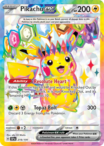 Pikachu ex 219/191 - Pokémon Surging Sparks