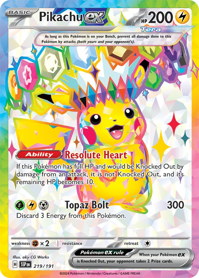 Pikachu ex 219/191 - Pokémon Surging Sparks